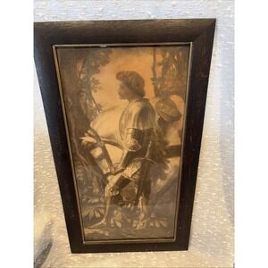 Antique‎ Sir Galahad 1860sPortrait by George Frederick Watts  Wooden Frame
